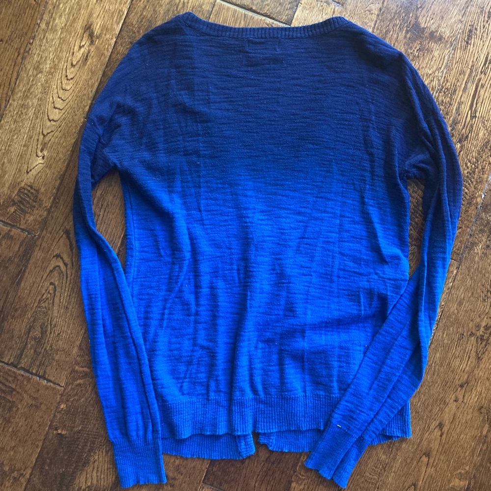 Blue Ombré Cardigan sweater | Large (Juniors/Girls) 100% cotton - Picture 4 of 6